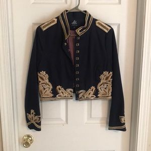 Navy blue military fab inspired jacket